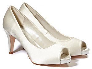 Peep-toe bridal shoes