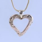 Reticulated heart pendant made with recycled 9ct gold