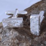 Reticulated sterling silver cufflinks