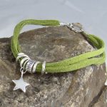 Wish for wealth - silver and suede sentiment bracelet